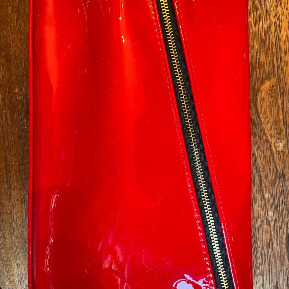 YSL Red Patent Clutch Cosmetic Bag!